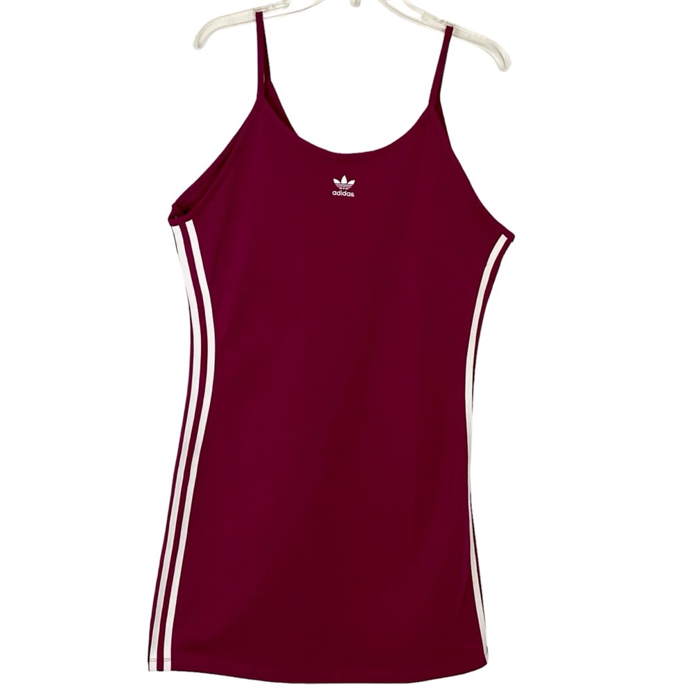 Adidas Spaghetti Strap Round Neckline Dress with 3-Stripes down Sides UK/US 20